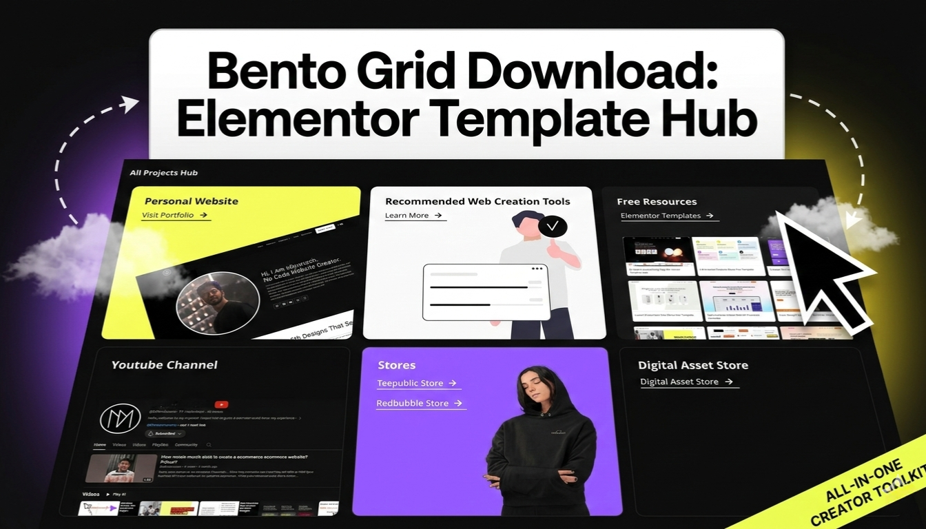 Bento Grid Download Elementor Template Landing Page