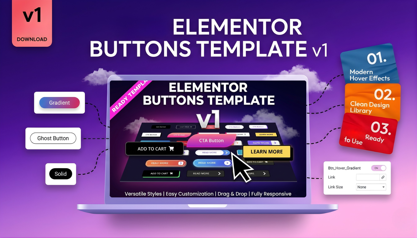 Elementor Buttons Free Template v1